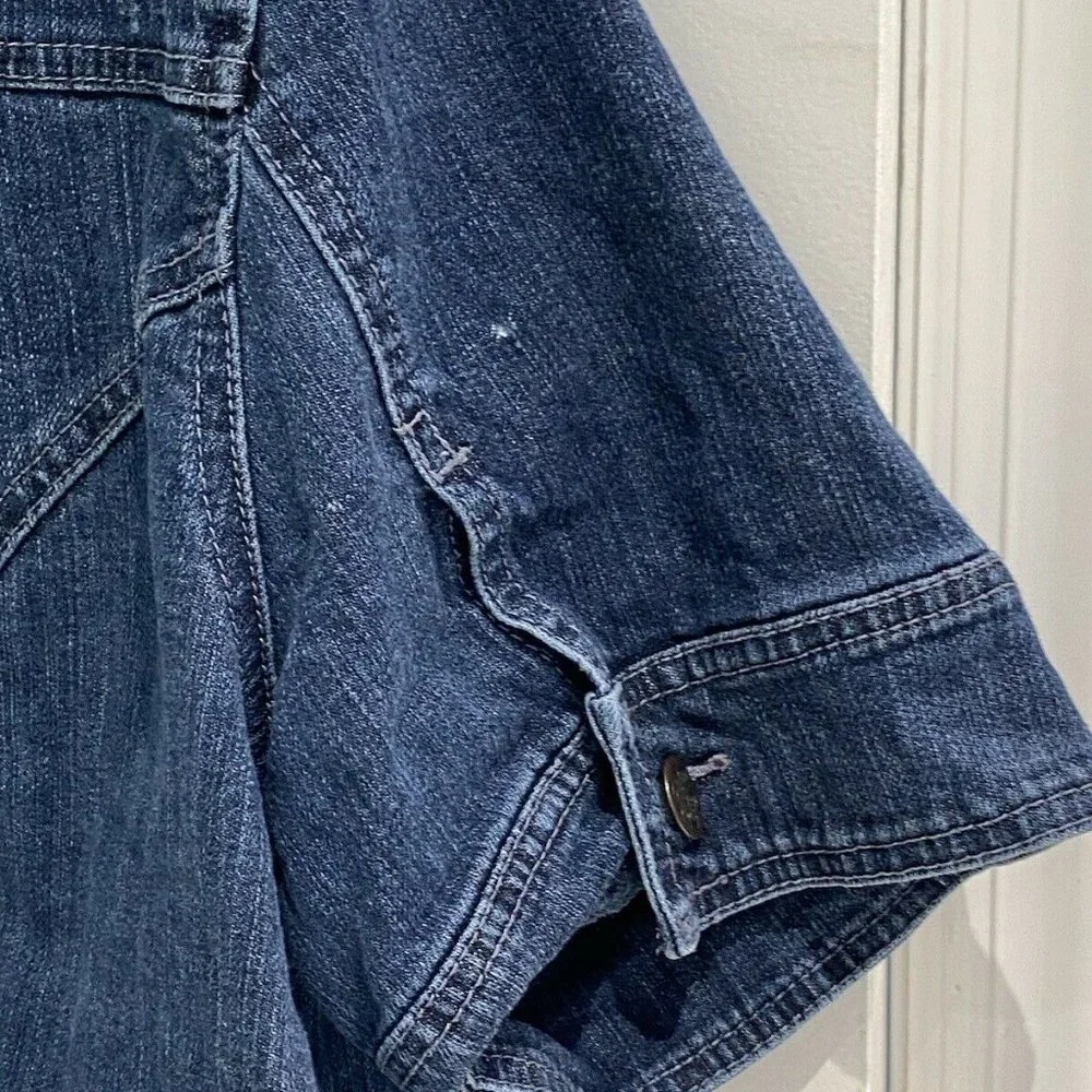 American Rag Cie Distressed Cropped Denim Jacket - Picture 9 of 12